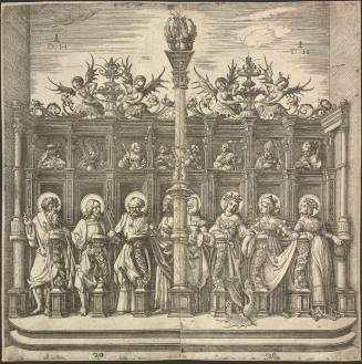 Large Choir Stalls with Four Male Saints (left sheet) and Four Female Saints (right sheet)