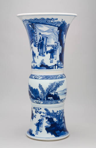 Large Zun-shaped Vase Decorated with Figural Scenes and Landscapes